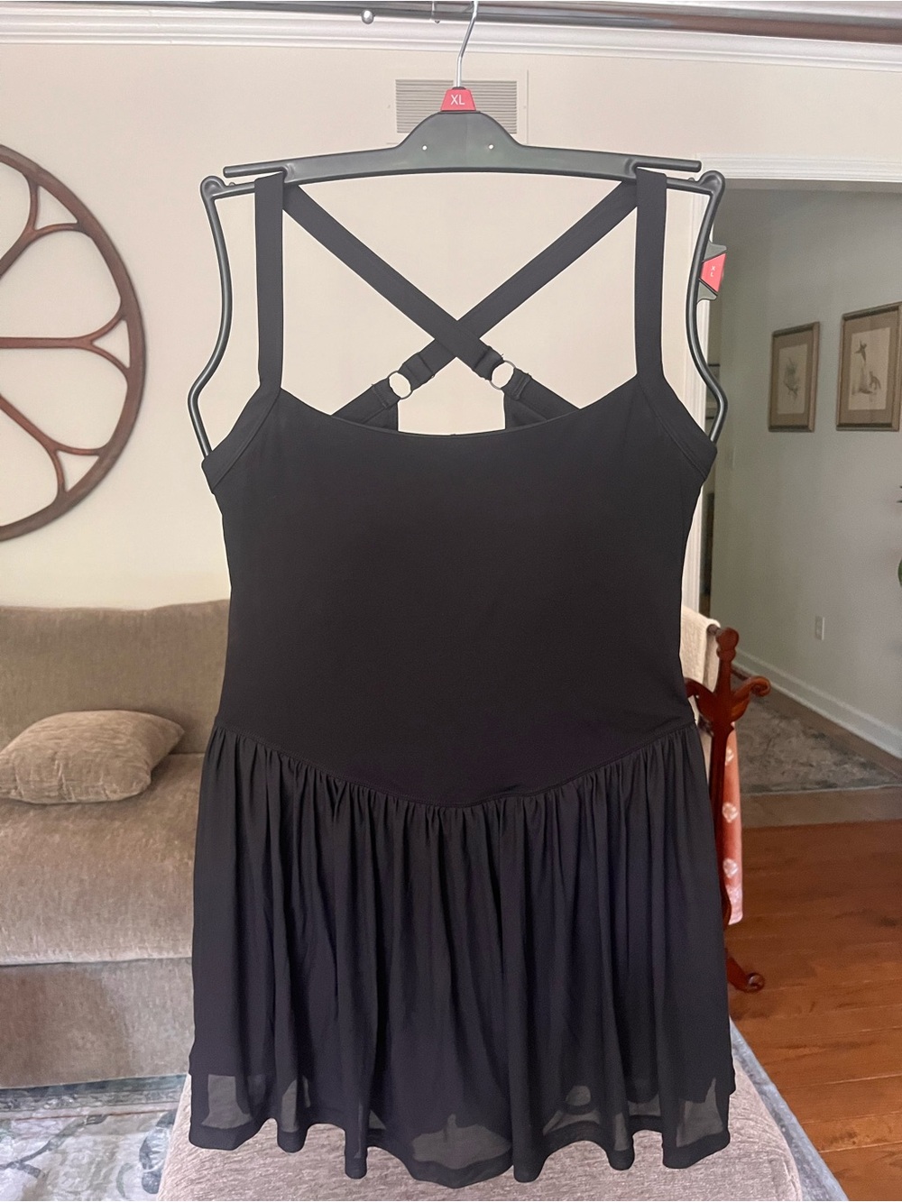 Black Crisscross Back Mini Dress